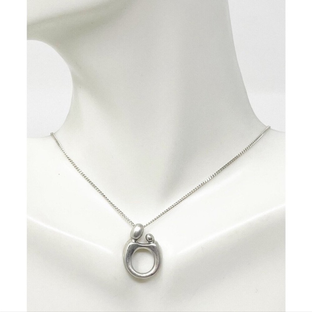 925 Sterling Modernist Mother & Child Necklace